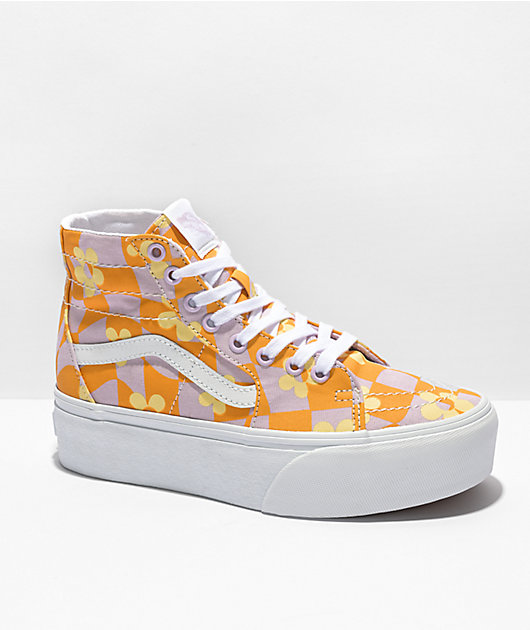 Vans Sk8 Hi Tapered Stackform Purple Orange Platform Shoes Zumiez