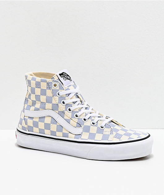 vans sk8 hi blue and white