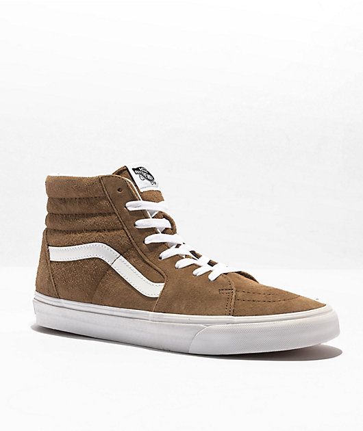 Vans Sk8 Hi Tobacco Brown Pig Suede Skate Shoes Zumiez