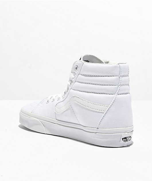 Vans Sk8-Hi True White Canvas Skate Shoes
