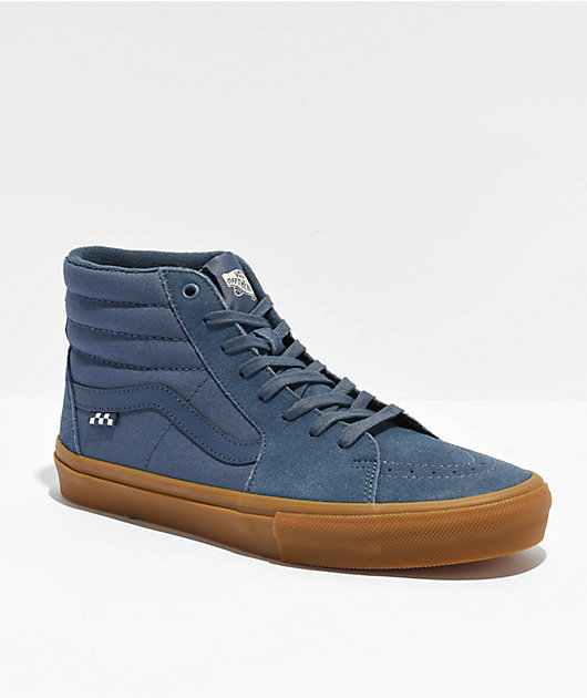 Vans sk8 hi zip ca boot leather dress blues top