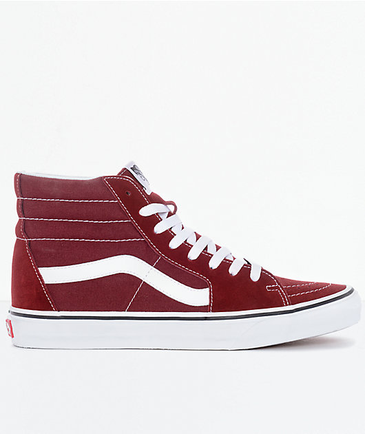 Vans Sk8-Hi zapatos de skate en rojo marrón y blanco | Zumiez