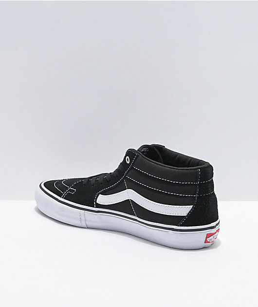 Vans Sk8-Mid Pro Black & White Skate Shoes