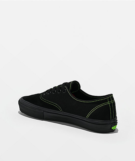 Vans Skate Authentic Black & Green Skate Shoes