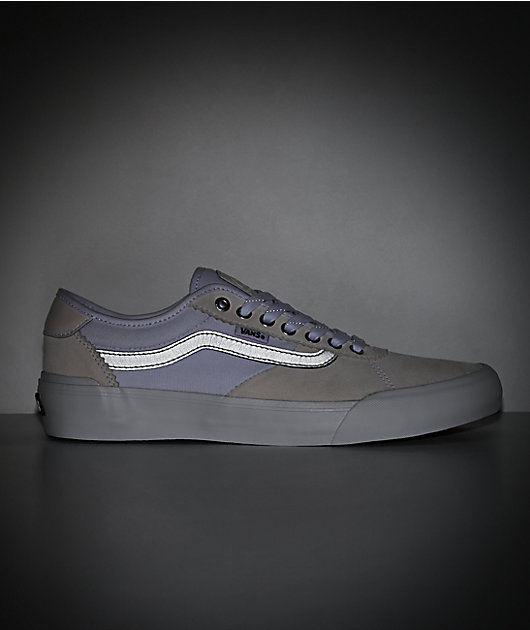 Vans Skate Chima Reflective Grey & White Skate Shoes