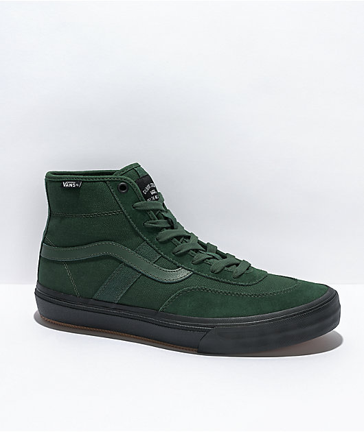 Vans Skate Crockett High Dark Green & Black Skate Shoes