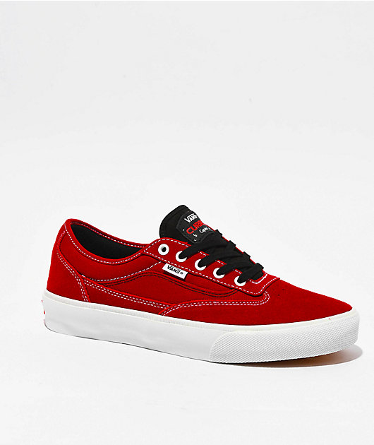 Vans Skate Curren Caples Red & White Skate Shoes | Zumiez