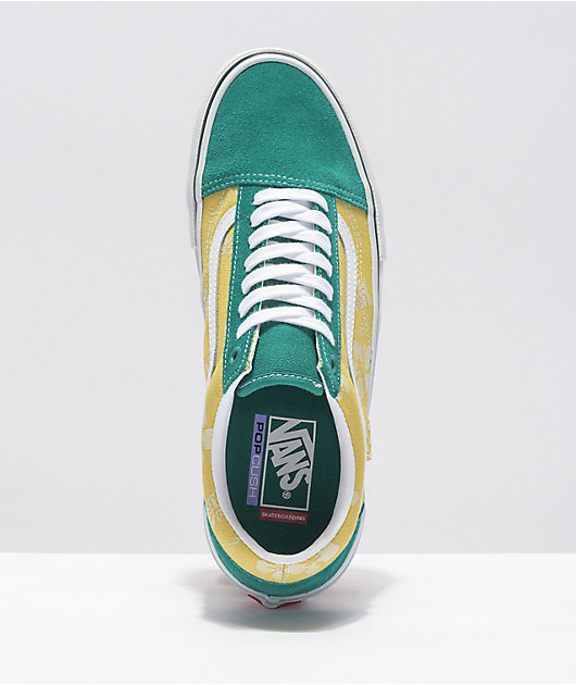 Vans Skate Old Skool Aloha Marine Green & Gold Skate Shoes