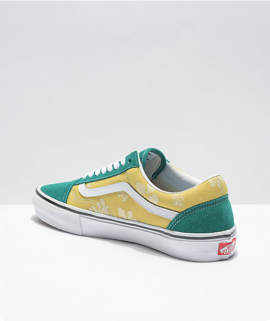 Vans Skate Old Skool Aloha Marine Green & Gold Skate Shoes