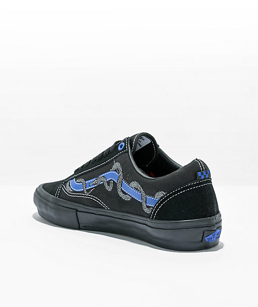 Vans shoes black discount and blue for girls