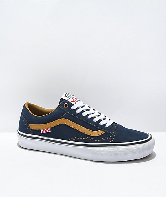 Vans Skate Old Skool Reynolds Navy Golden Brown Skate Shoes Zumiez