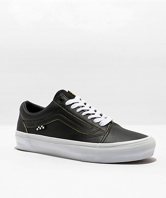 Black leather old hotsell skool vans size 6