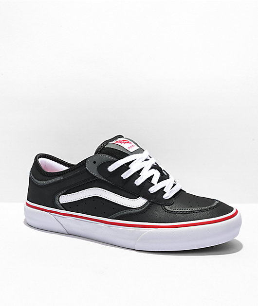 Vans Rowley Black, White Red Skate Shoes | Zumiez