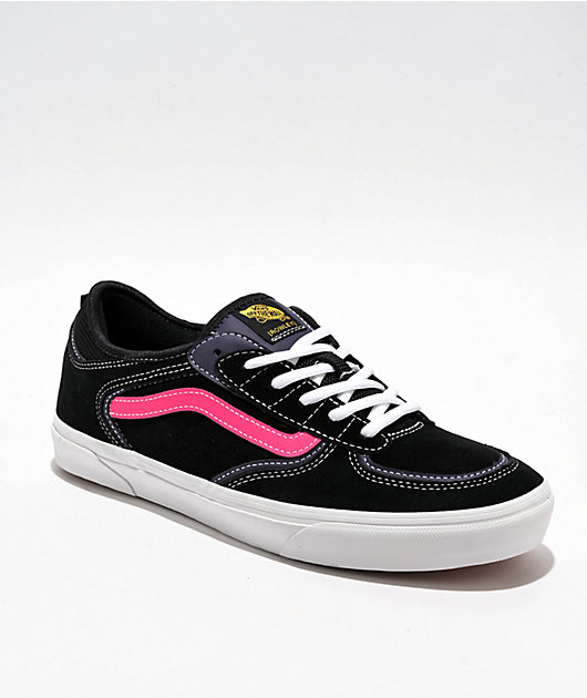 Vans Skate Rowley Suede Black & Pink Skate Shoes | Zumiez