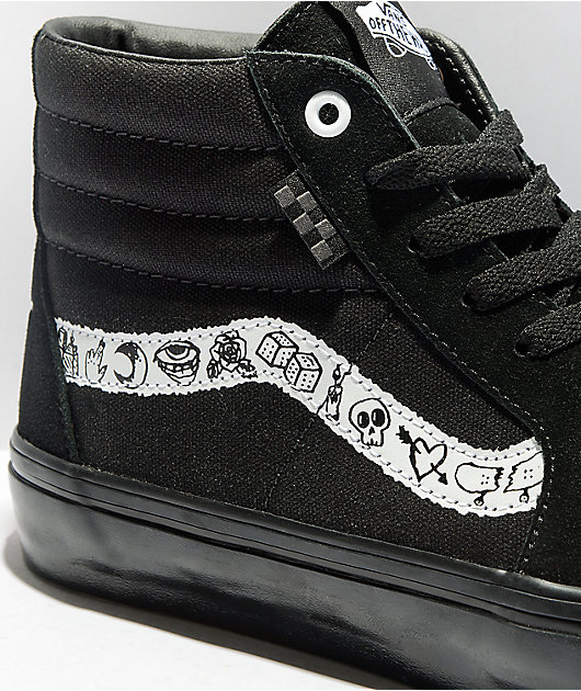 Vans Skate Doodle Black & White Skate Shoes