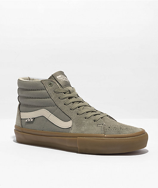 Vans khaki cheap slip on