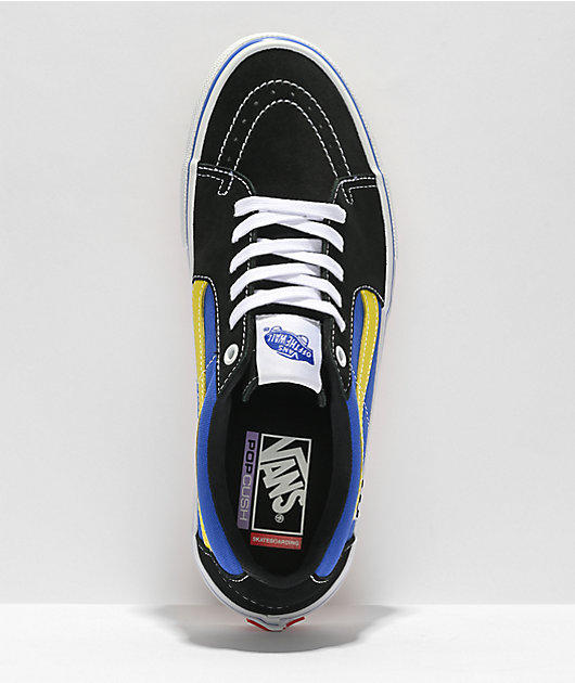 Vans Skate Sk8-Low Black & Dazzling Blue Skate Shoes | Zumiez
