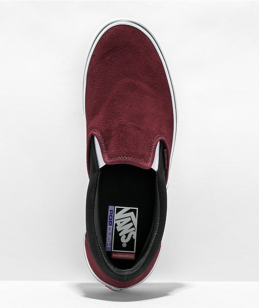 Dark red slip outlet on vans