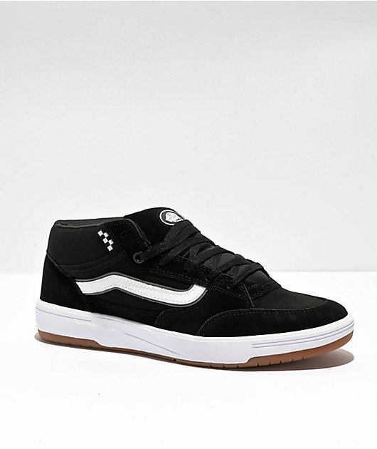 Vans Skate Zahba Mid Black & White Skate Shoes