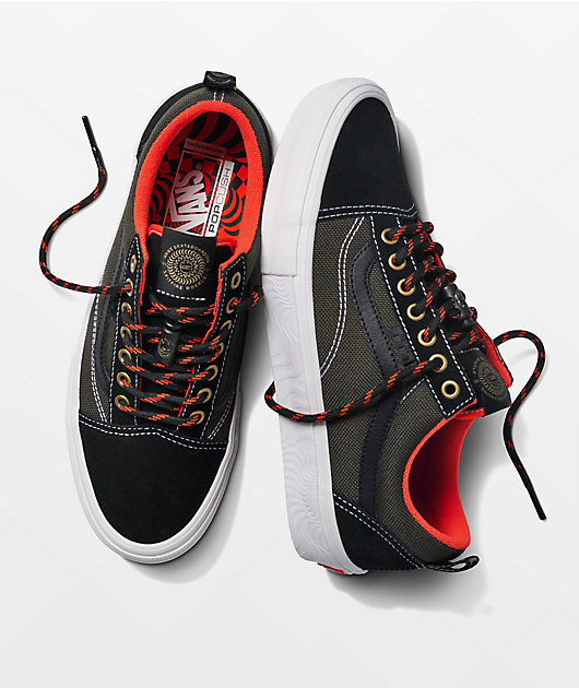 Vans Skate x Spitfire Old Skool Black & Flame Skate Shoes | Zumiez