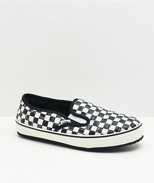 Vans Slip-Er pantuflas de cuadros blancos y negros Vans Slip-Er pantuflas de cuadros blancos y negros