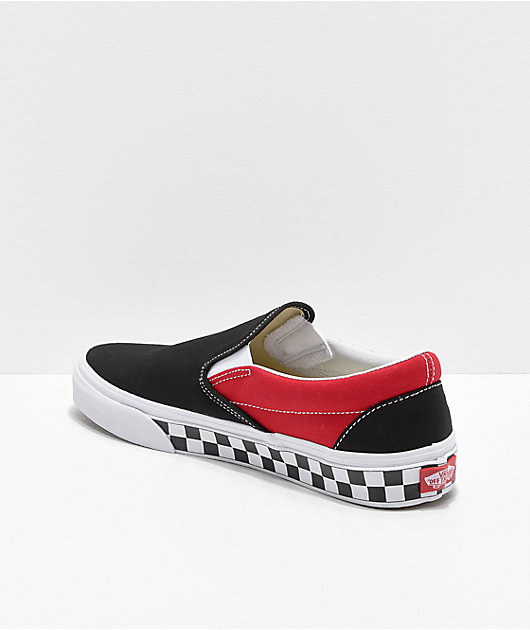 black red and white checkerboard vans
