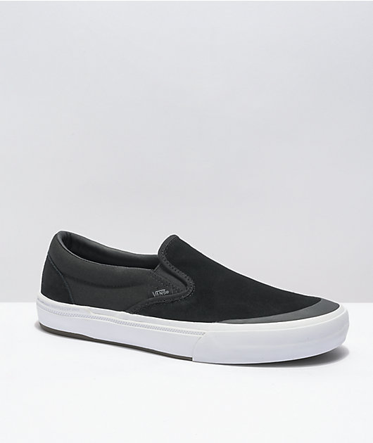 Black and grey discount vans slip on