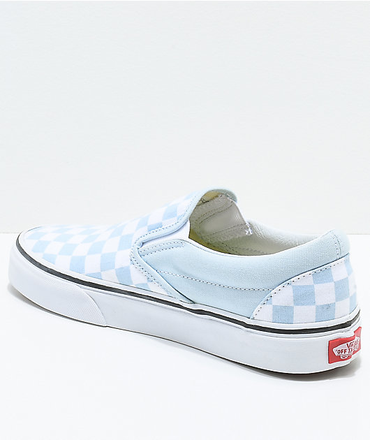 Vans Baby Blue White Checkered Skate Shoes | Zumiez