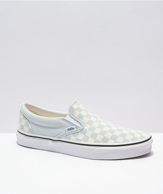 low top blue checkerboard vans