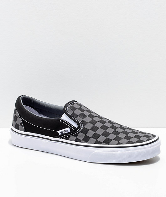 Fremmedgøre bakke Kilde Vans Slip-On Black & Pewter Checkered Skate Shoes | Zumiez