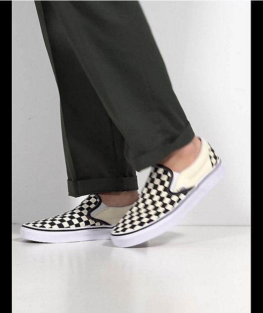 Vans Slip-On Black White Checkered Skate Shoes Zumiez