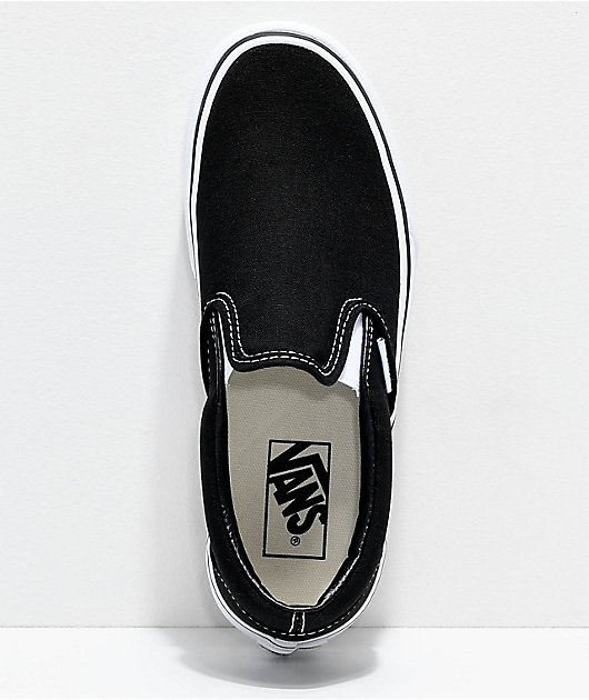 Vans Slip-On Black & White Platform Shoes