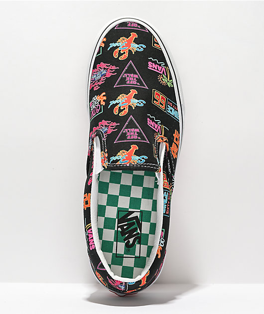 Neon vans slip on sale ons