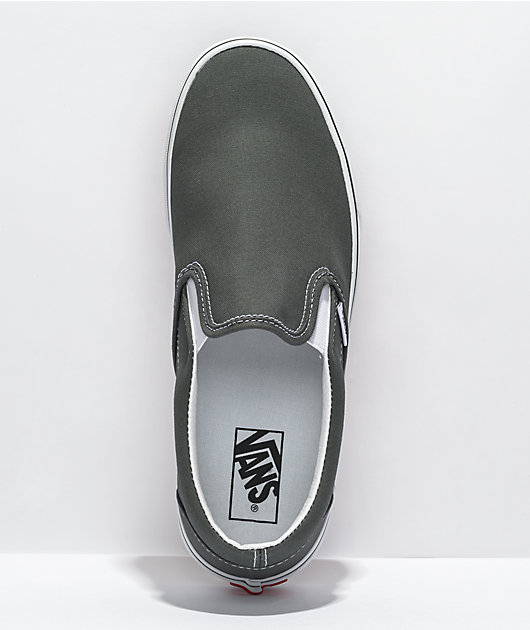 Charcoal grey best sale vans slip ons