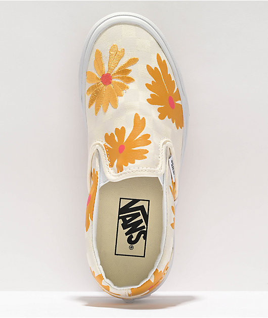 Yellow flower best sale checkered vans