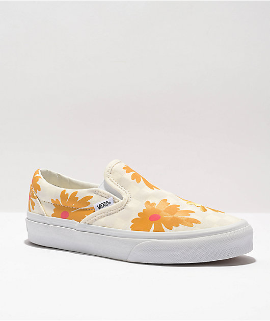 Vans slip on checkerboard orders flower