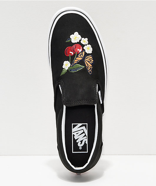 Vans Slip-On Checker Floral Black Skate 