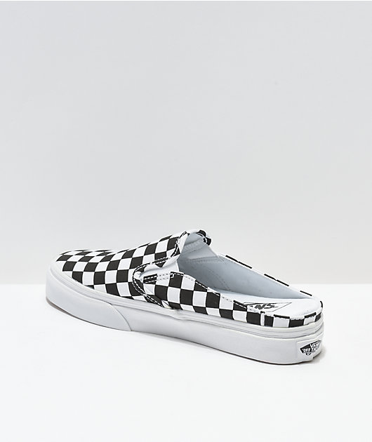 Vans Checkerboard Black White Mule Shoes | Zumiez