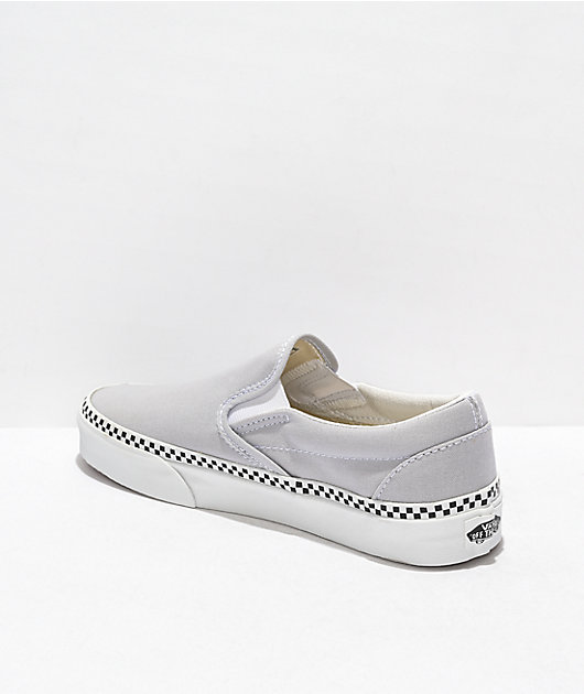 Vans checkerboard clearance slip on gray