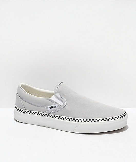 Vans Slip-On Checkerboard Foxing Grey Dawn Skate Shoes لاكاسا دي بابيل