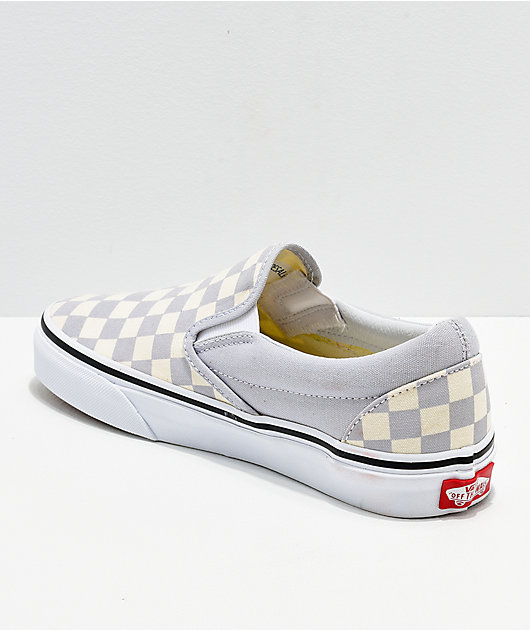 Vans Classic Slip-On Checkerboard Gray Dawn Blue White Size