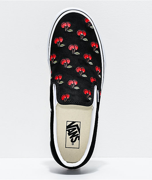 Vans Slip-On Cherries Black White Shoes | Zumiez