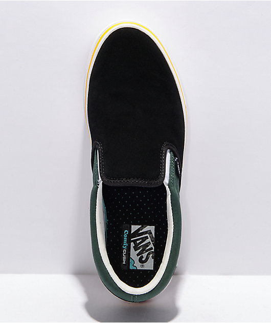 Vans Slip-On ComfyCush Trip Out Black & Sycamore Skate Shoes  