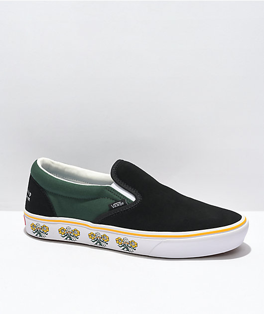 Vans Slip-On ComfyCush Trip Out Black & Sycamore Skate Shoes  display picture 2