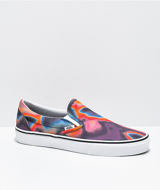 Multi colored vans sales slip ons