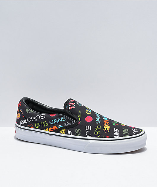 vans black and colorful