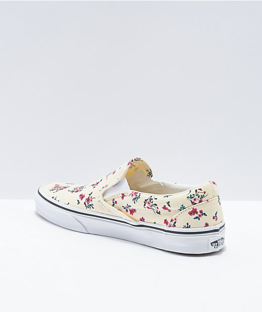vans slip on floral skate shoe