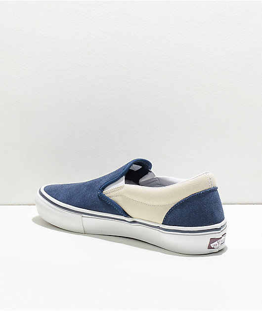 Vans Slip-On Dress Blue & Turtle Skate Shoes | Zumiez