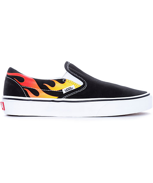 vans slip on with flames
