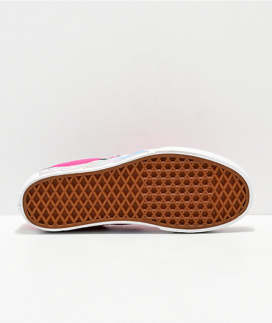 vans slip on flame pink platform